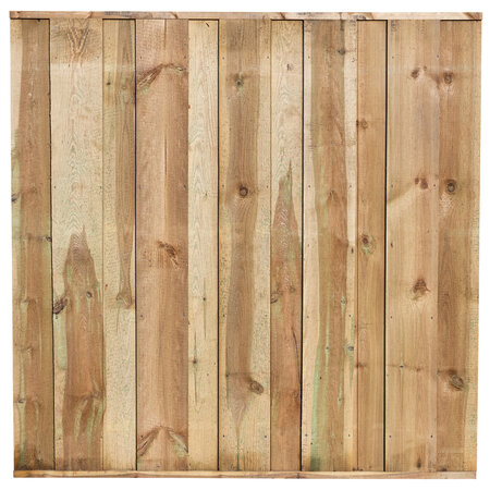 Tuinscherm Grenen groen geïmpregneerd, fijn bezaagd 11-planks Losser 180 x 180 cm