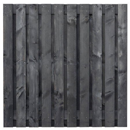 Tuinscherm Douglas zwart geïmpregneerd, fijn bezaagd 21-planks (19 + 2) Marlies 180 x 180 cm