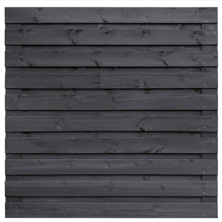 Tuinscherm Vuren zwart gespoten 21-planks (19 + 2) Kassel 180 x 180 cm