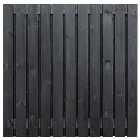 Tuinscherm Vuren zwart gespoten 23-planks (21 + 2) Dresden 180 x 180 cm