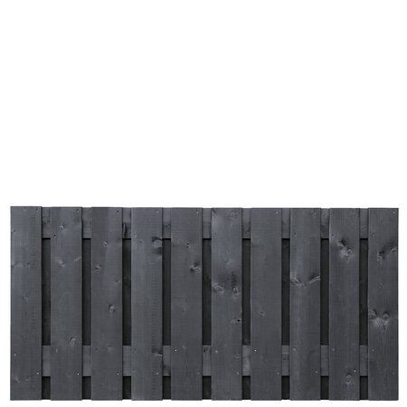 Tuinscherm Vuren zwart gespoten 21-planks (19 + 2) Stuttgart 90 x 180 cm