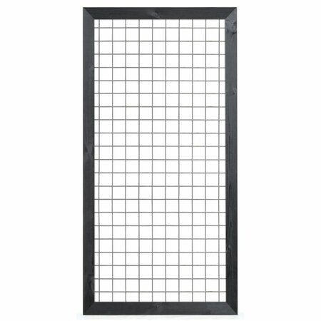 Gaaselement vuurverzinkt 90 x 180 cm met Zwart gespoten kader 4,5 x 7,0 cm