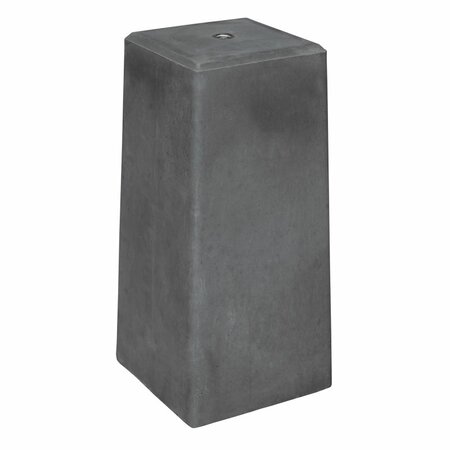 Betonpoer XL taps met afgeronde hoeken antraciet 23 x 23> 20 x 20 x 50 cm, M20