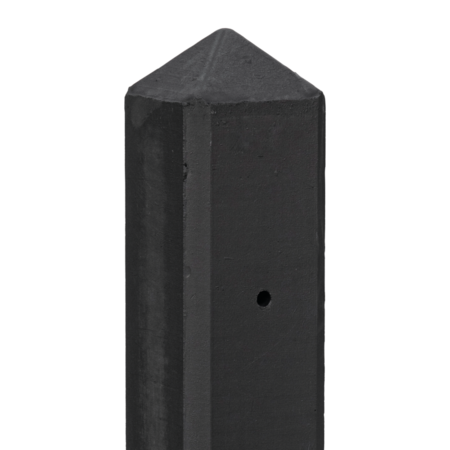 Betonpaal Amstel zwart gecoat diamantkop 10 x 10 cm incl. toebehoren (lichtgewicht)